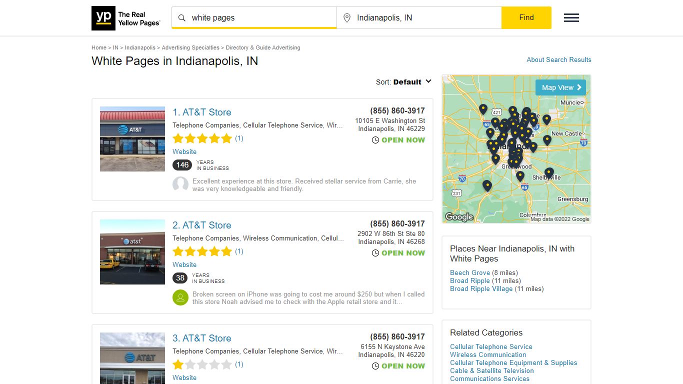 White Pages Locations & Hours Near Indianapolis, IN - YP.com